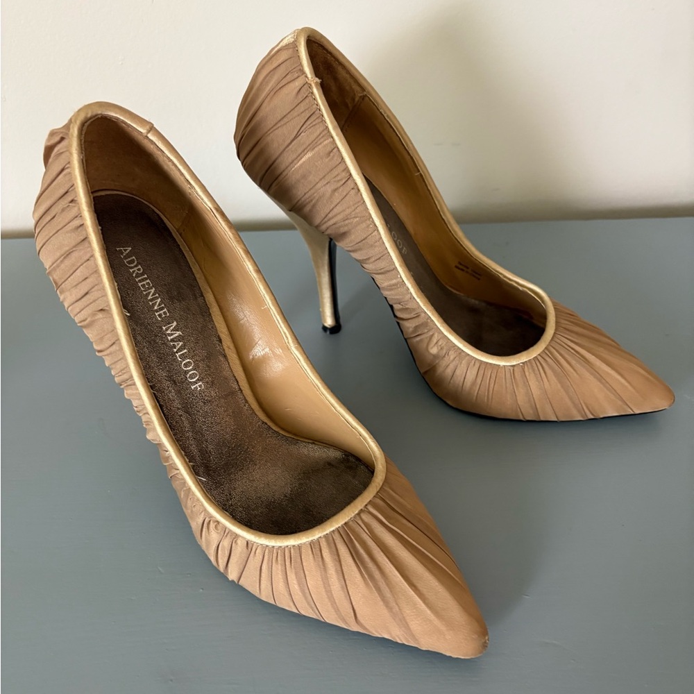 Adrienne Maloof Tan Pointed Toe Heels - Picture 13 of 13